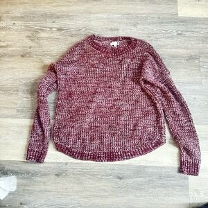 SO Women's Burgundy Crew Neck Sweater